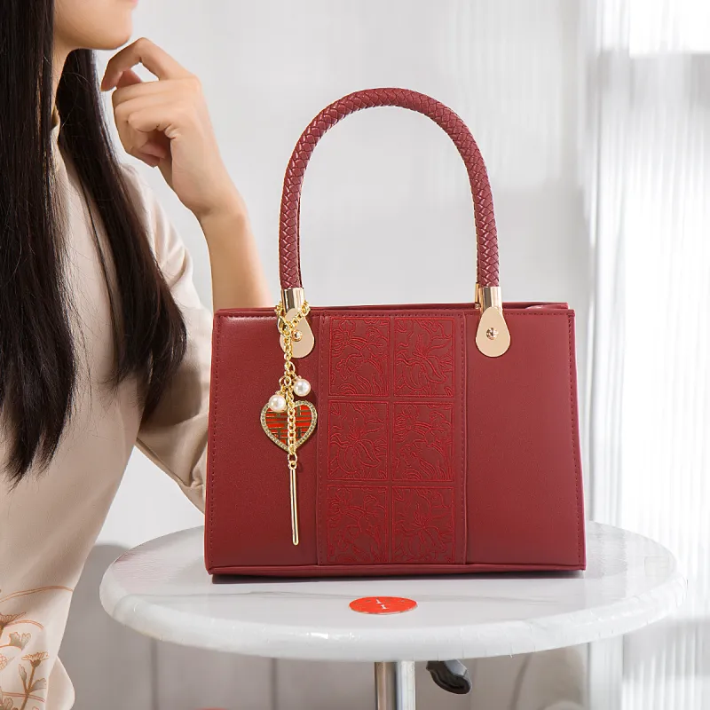 Elsvet Artificial Leather Crossbody Handbags Women's White/Khaki/Red-11