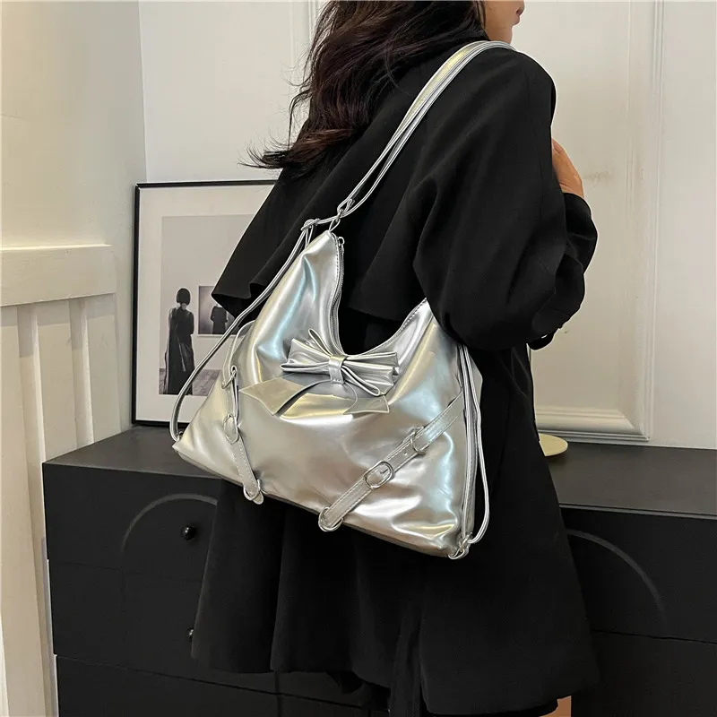 Elsvet PU Backpack Regular Women's Black/White/Silver/Pink-10