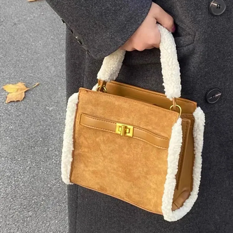 Elsvet Suede Shoulder Bag, Handbag Regular Women's Brown-1