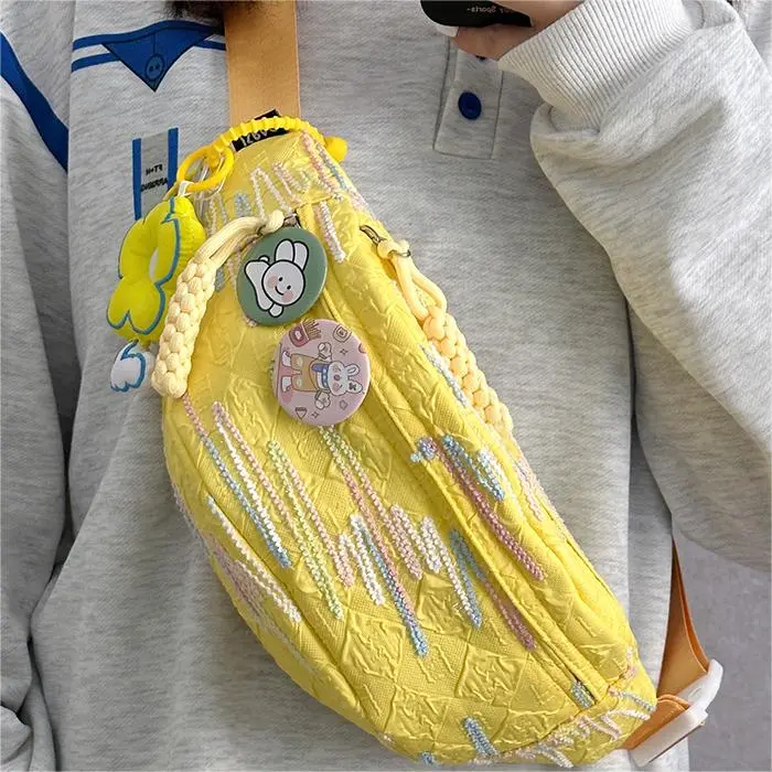 Elsvet Nylon Sling Bag Regular Women's White/Black/Yellow/Blue/Pink-6