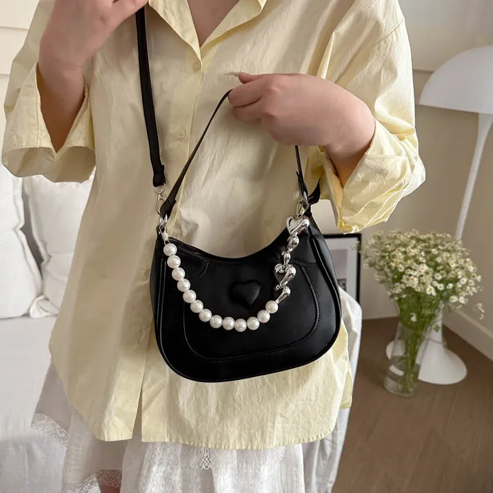Elsvet PU Portable Crossbody Bag, Shoulder Bag Women's White/Silver/Black/Khaki/Pink/Brown-10