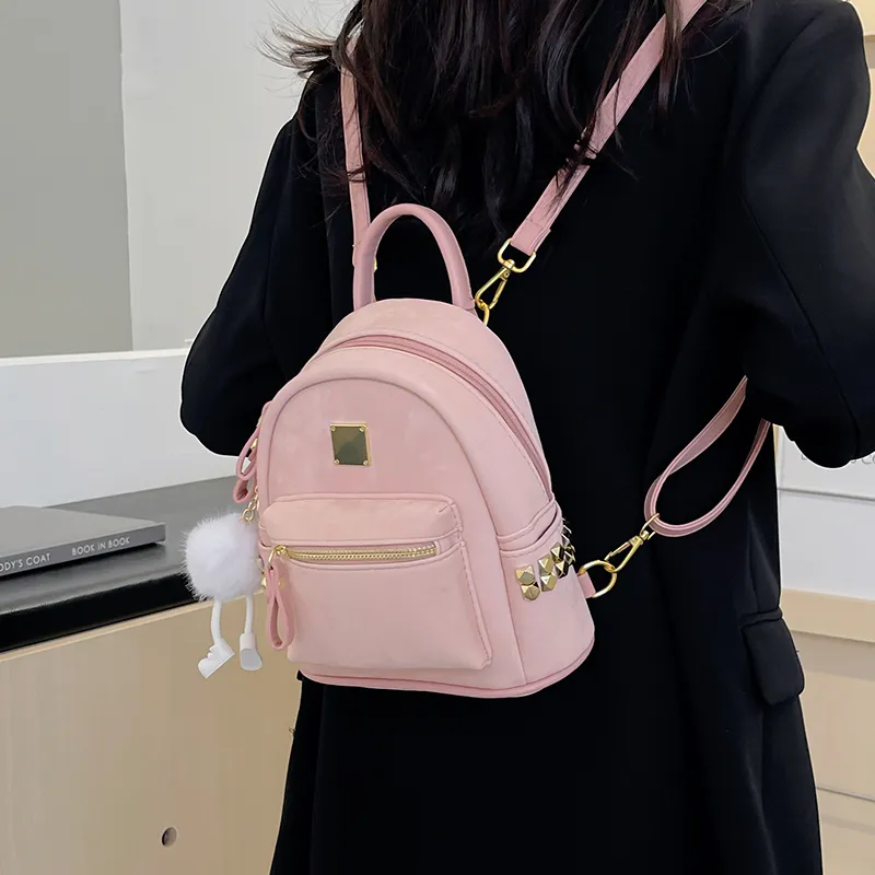 Elsvet PU Crossbody One Shoulder Backpack Women's White/Silver/Black/Pink-15