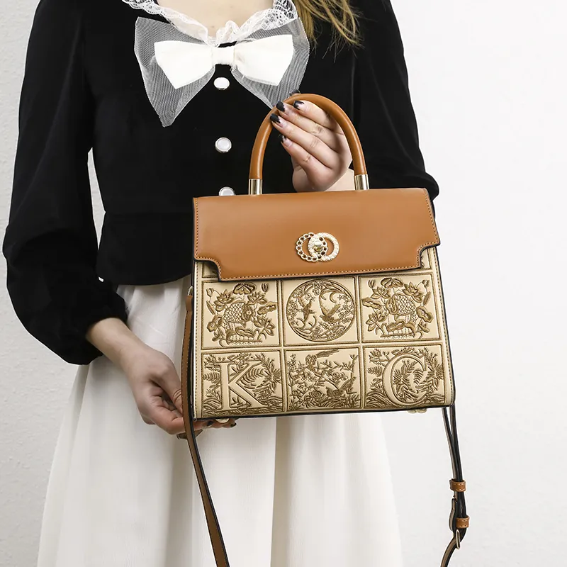 Elsvet Artificial Leather Handbag Regular Women's Brown-1