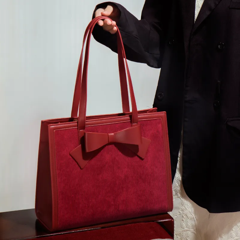Elsvet PU Handbag, Shoulder Bag Regular Women's Burgundy/Velvet Red-4