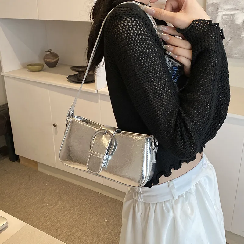 Elsvet PU Crossbody Bag, Shoulder Bag Women's Holographic Silver/Silver/Black/Gold-6
