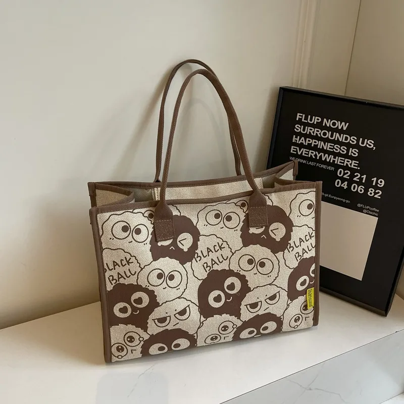 Elsvet Fabric Tote Handbag, Shoulder Bag Women's Black/Orange Red/Coffee-10