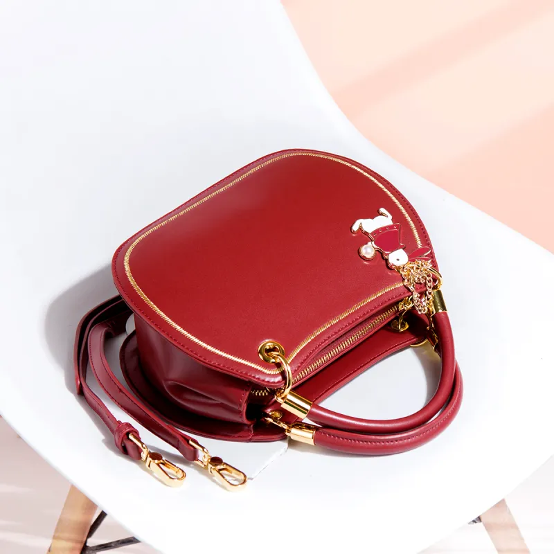 Elsvet PU Handbag Regular Women's Red-3