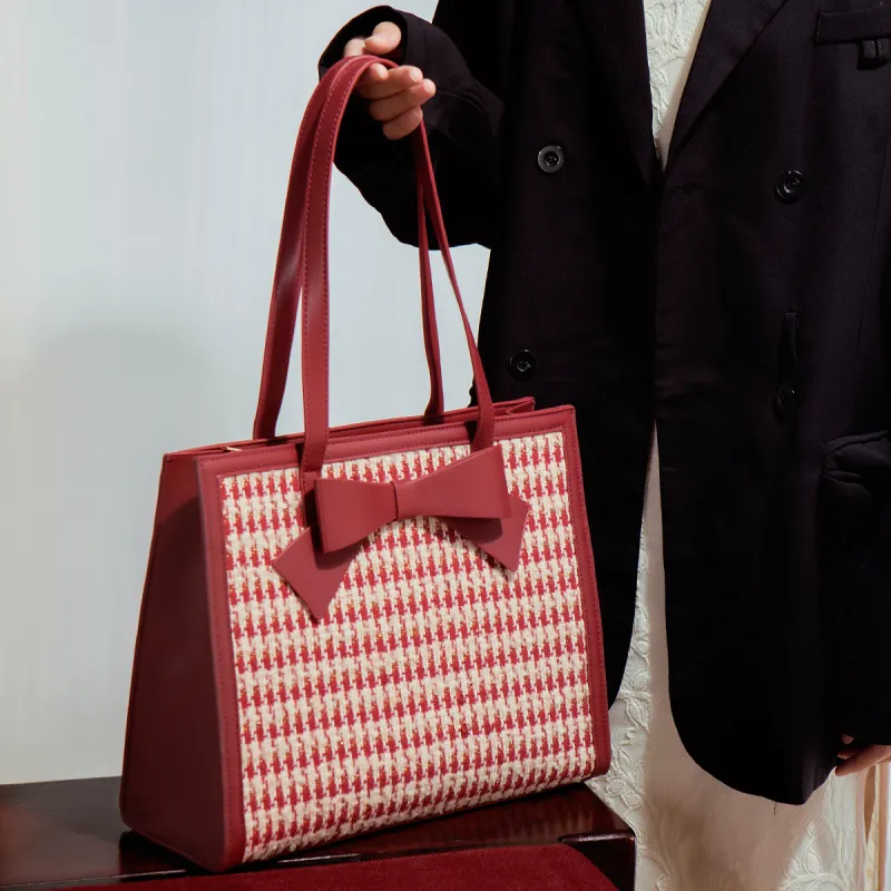 Elsvet PU Handbag, Shoulder Bag Regular Women's Burgundy/Velvet Red-1
