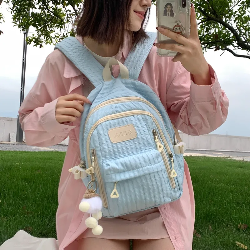 Elsvet Nylon Backpack Regular Women's White/Black/Yellow/Green/Blue-17