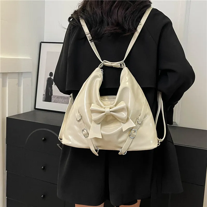 Elsvet PU Backpack Regular Women's Black/White/Silver/Pink-7