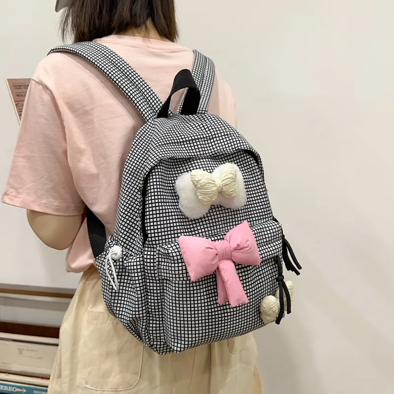 Elsvet Nylon Backpack Women's Blue/Purple/Green/Pink/Black-14