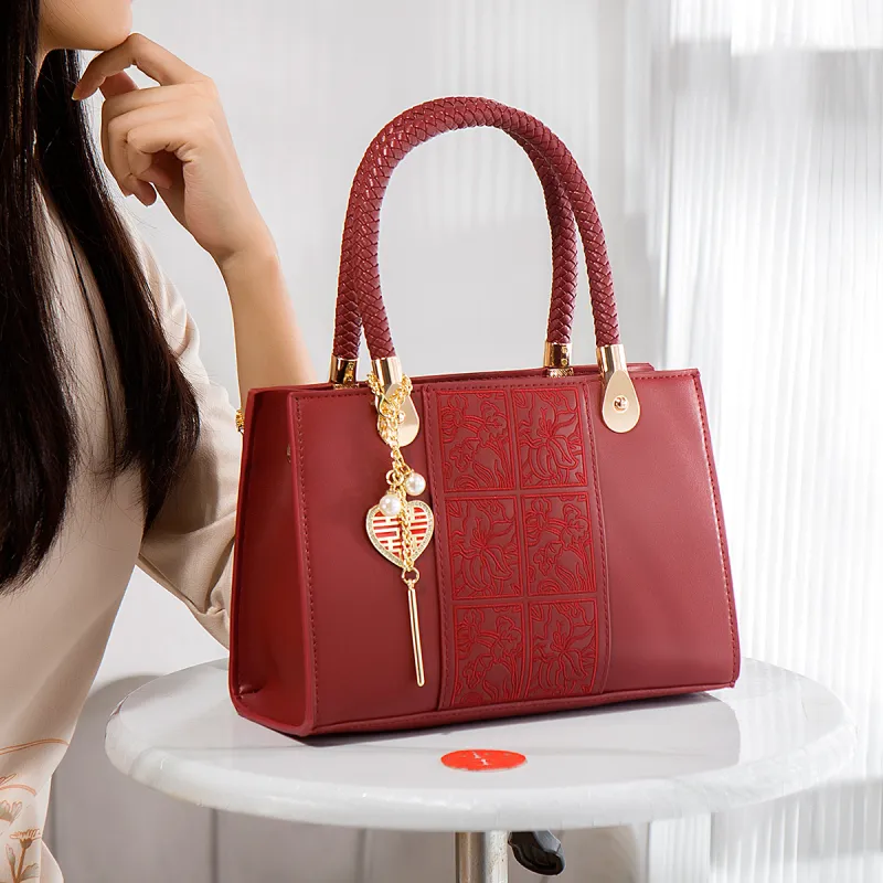 Elsvet Artificial Leather Crossbody Handbags Women's White/Khaki/Red-12