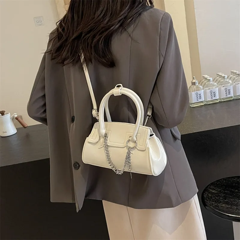 Elsvet PU Crossbody One Shoulder Handbag Regular Women's White/Silver/Black/Pink-1