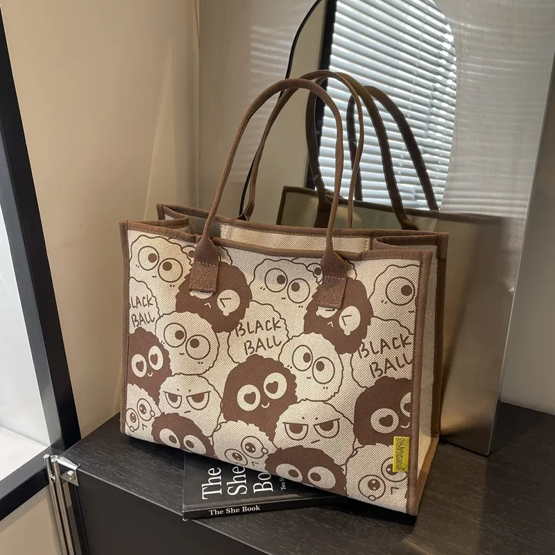Elsvet Fabric Tote Handbag, Shoulder Bag Women's Black/Orange Red/Coffee-9