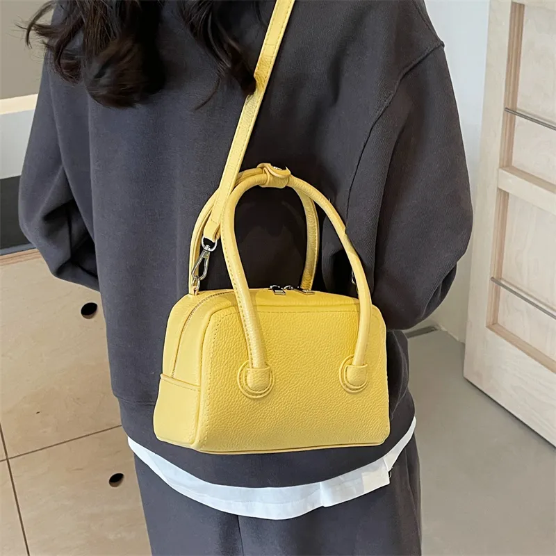Elsvet PU Crossbody Handbag Regular Women's White/Sky Blue/Yellow/Black/Pink-13
