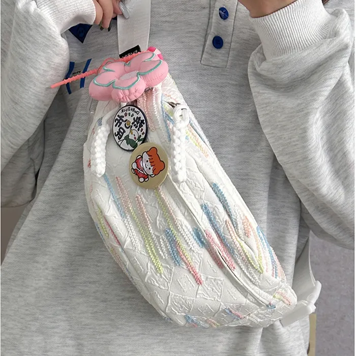 Elsvet Nylon Sling Bag Regular Women's White/Black/Yellow/Blue/Pink-1