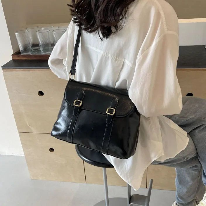 Elsvet PU Crossbody One Shoulder Women's White/Black/Brown-5