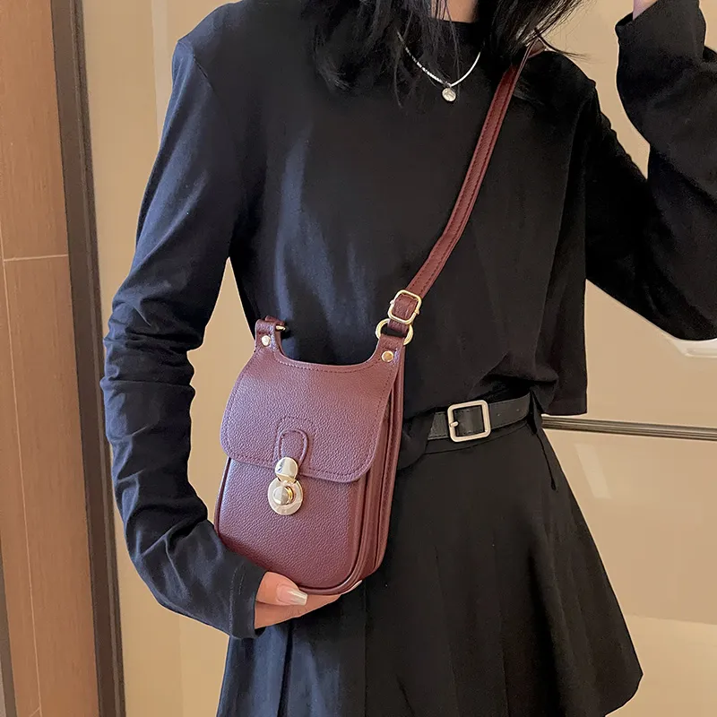 Elsvet PU Crossbody Bag, Shoulder Bag Regular Women's Burgundy/Light Brown/Black/Green-3