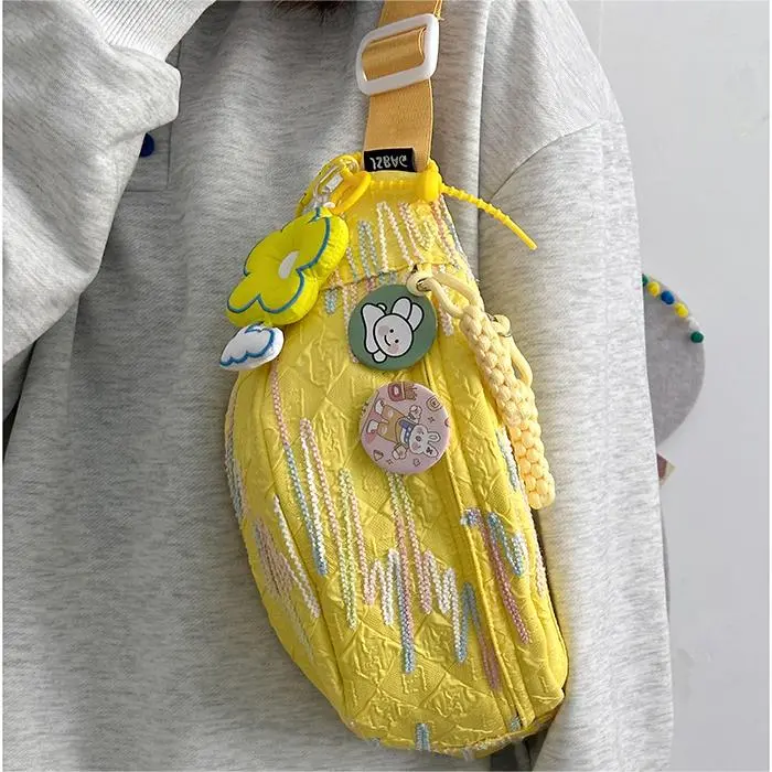 Elsvet Nylon Sling Bag Regular Women's White/Black/Yellow/Blue/Pink-7