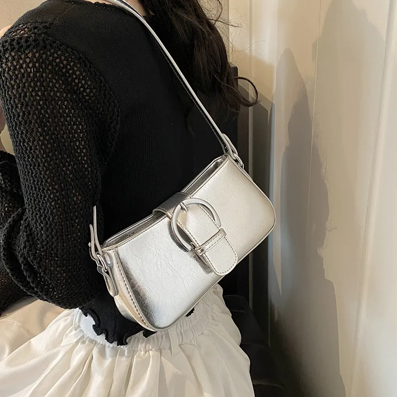Elsvet PU Crossbody Bag, Shoulder Bag Women's Holographic Silver/Silver/Black/Gold-9