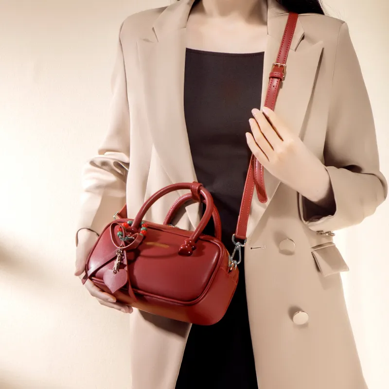 Elsvet Artificial Leather Handbag Regular Women's Red-1