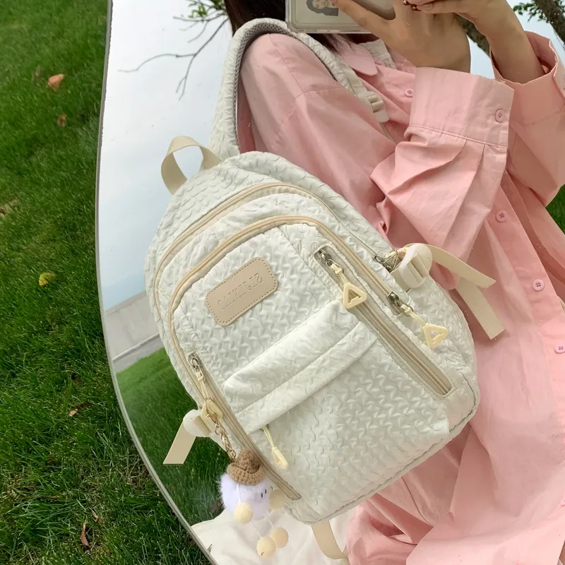 Elsvet Nylon Backpack Regular Women's White/Black/Yellow/Green/Blue-4