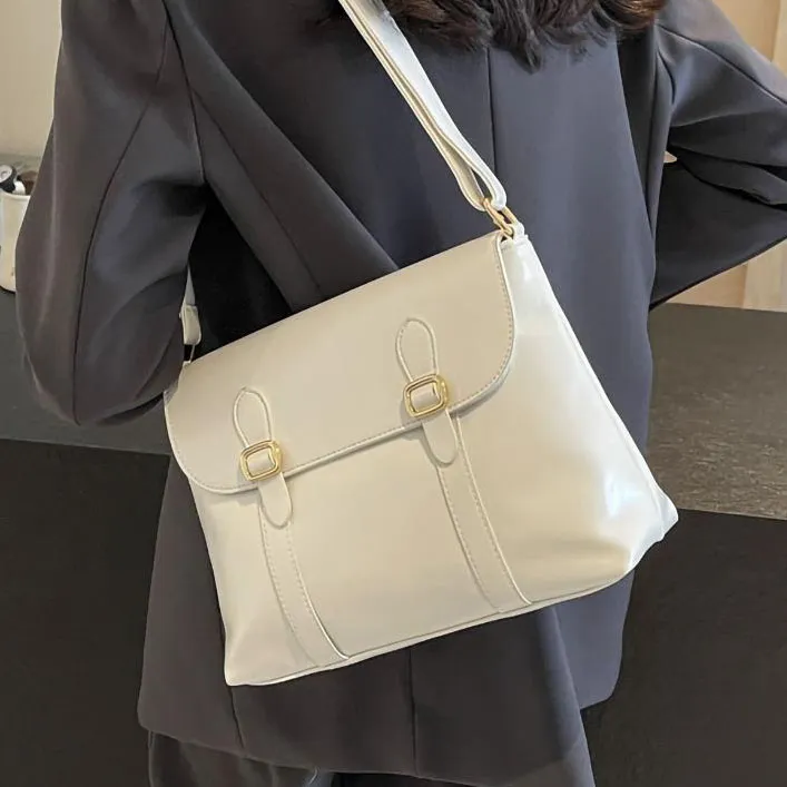 Elsvet PU Crossbody One Shoulder Women's White/Black/Brown-1