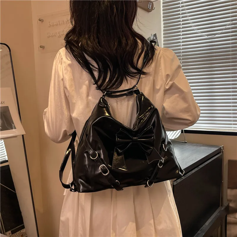 Elsvet PU Backpack Regular Women's Black/White/Silver/Pink-2