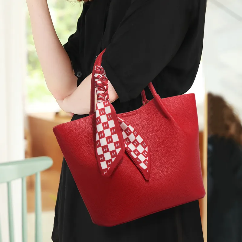 Elsvet Artificial Leather Handbag Regular Women's Red-3