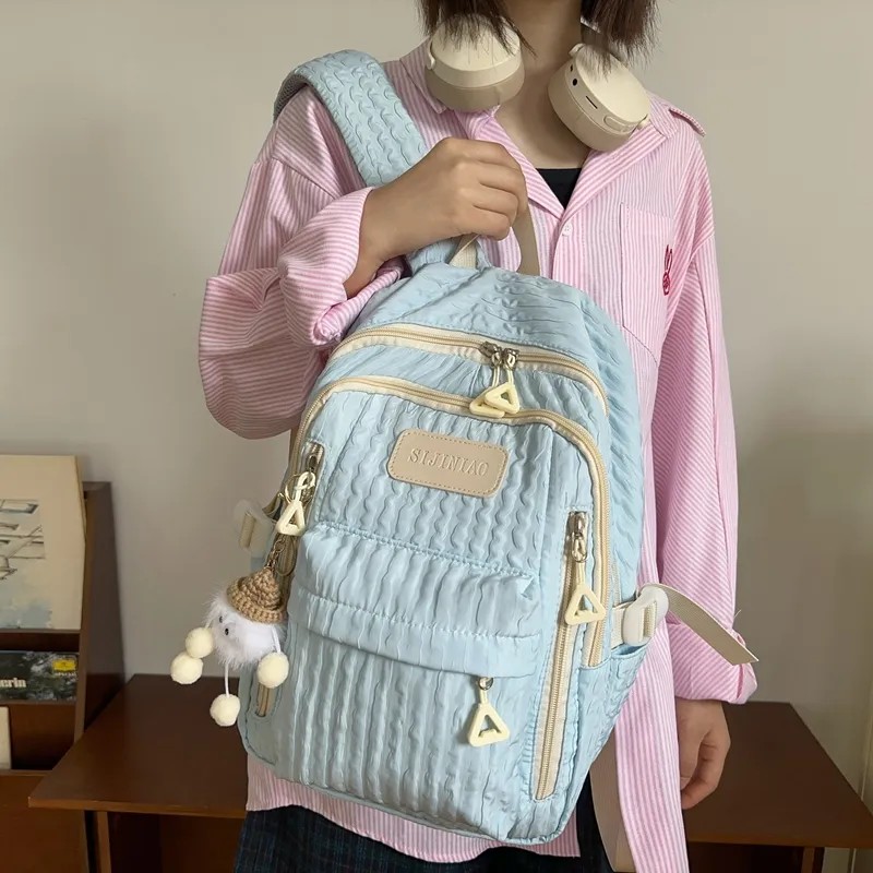 Elsvet Nylon Backpack Regular Women's White/Black/Yellow/Green/Blue-19