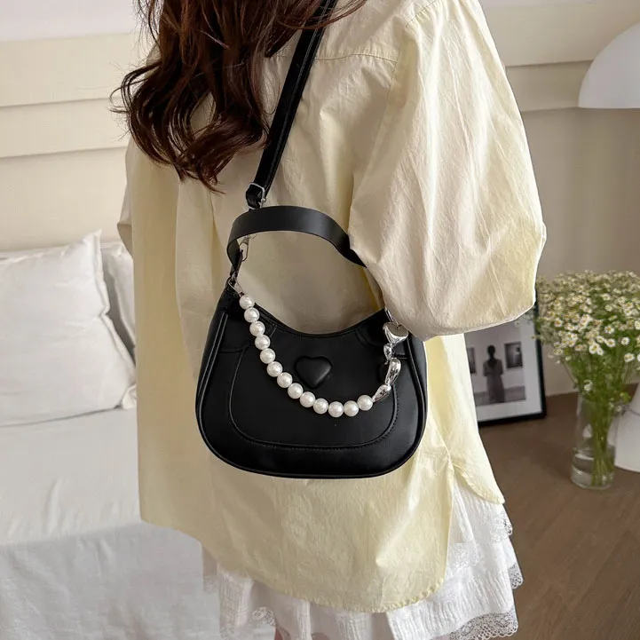 Elsvet PU Portable Crossbody Bag, Shoulder Bag Women's White/Silver/Black/Khaki/Pink/Brown-9