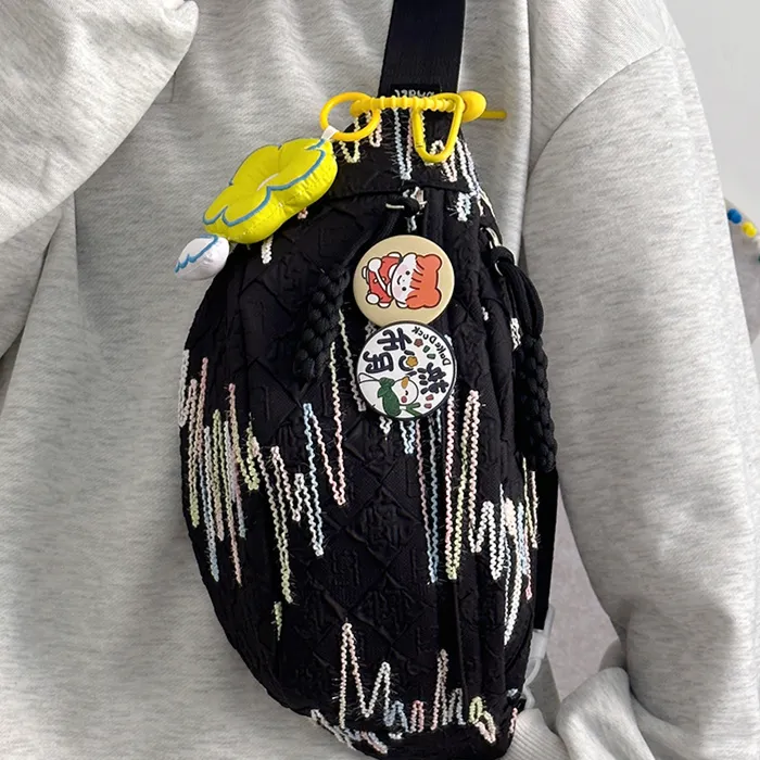 Elsvet Nylon Sling Bag Regular Women's White/Black/Yellow/Blue/Pink-4