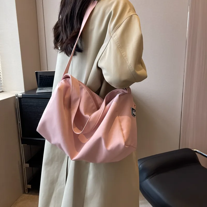 Elsvet Fabric Crossbody Bag, Shoulder Bag, Travel Bag Regular Unisex Ecru/Black/Khaki/Pink-18