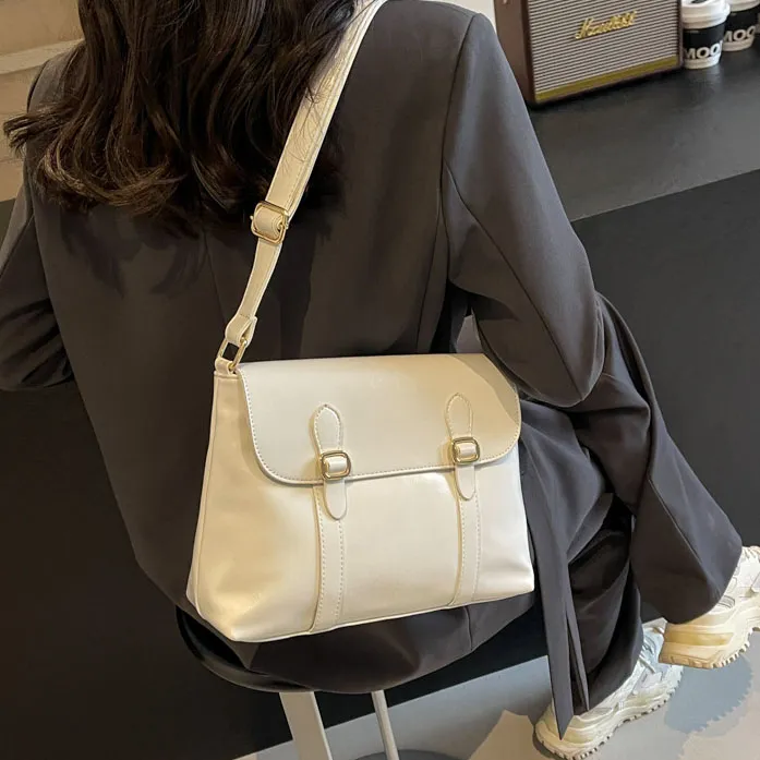 Elsvet PU Crossbody One Shoulder Women's White/Black/Brown-2