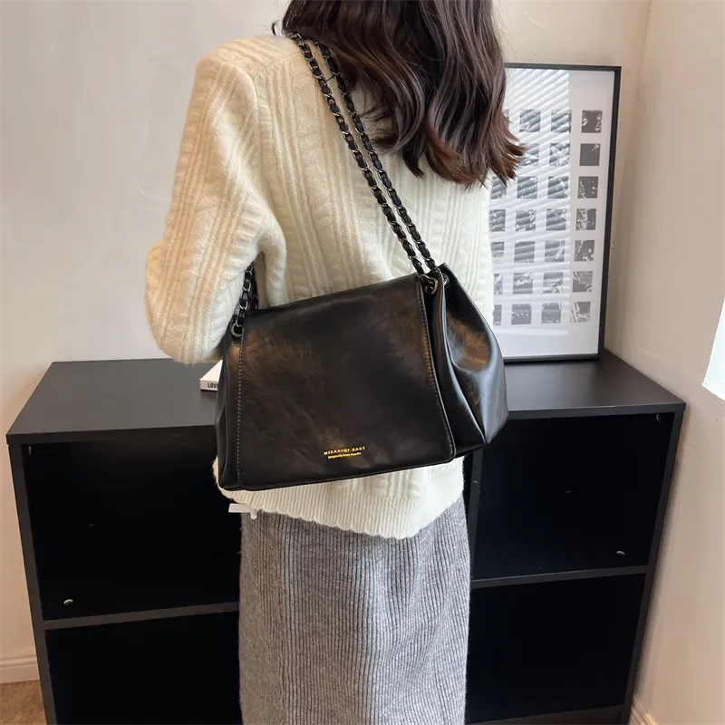 Elsvet PU Shoulder Bag Women's Light Brown/Black/Green-6