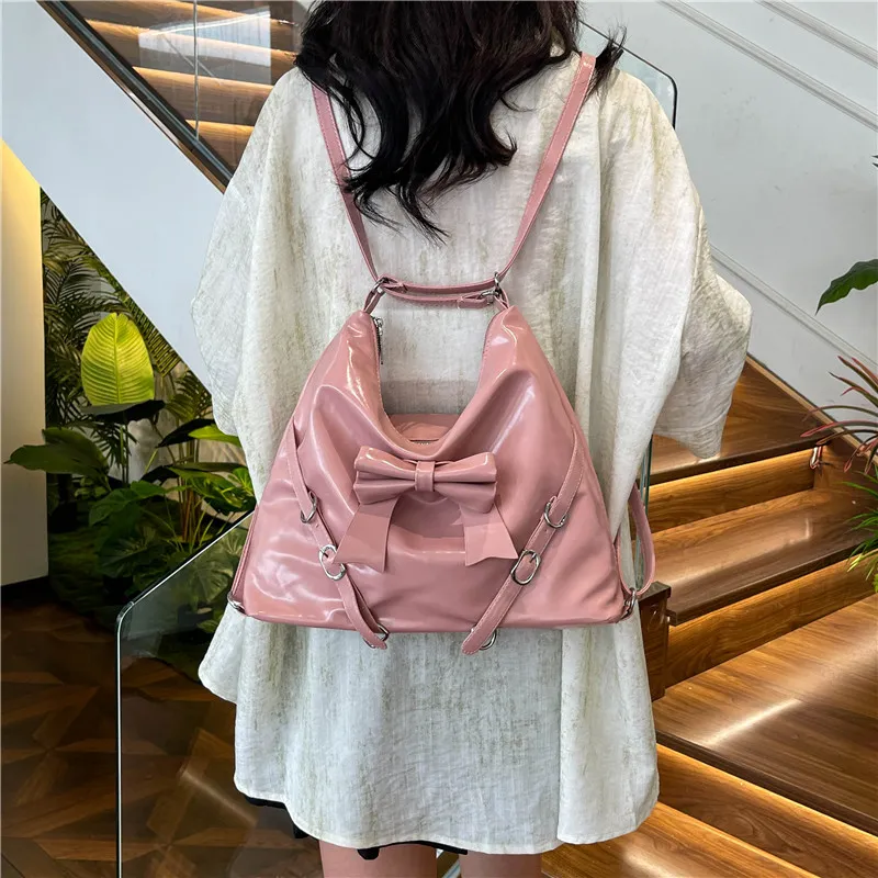 Elsvet PU Backpack Regular Women's Black/White/Silver/Pink-14