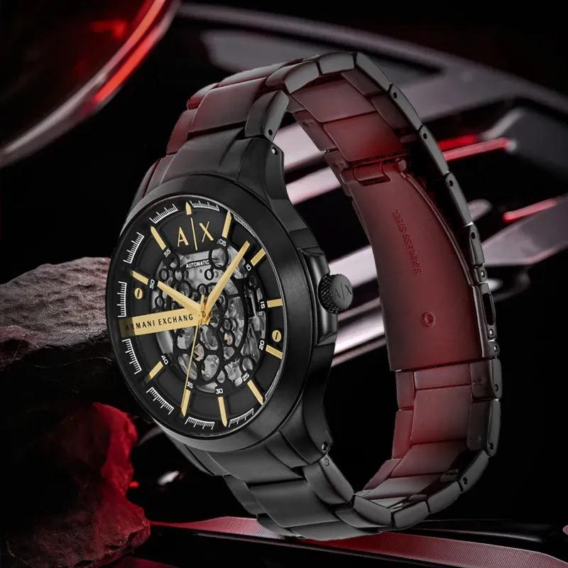 ARMANI EXCHANGEAE Darth Vader Wrist Watch Mechanical Movement Stainless Steel Strap Black Dial Men's Watches-2