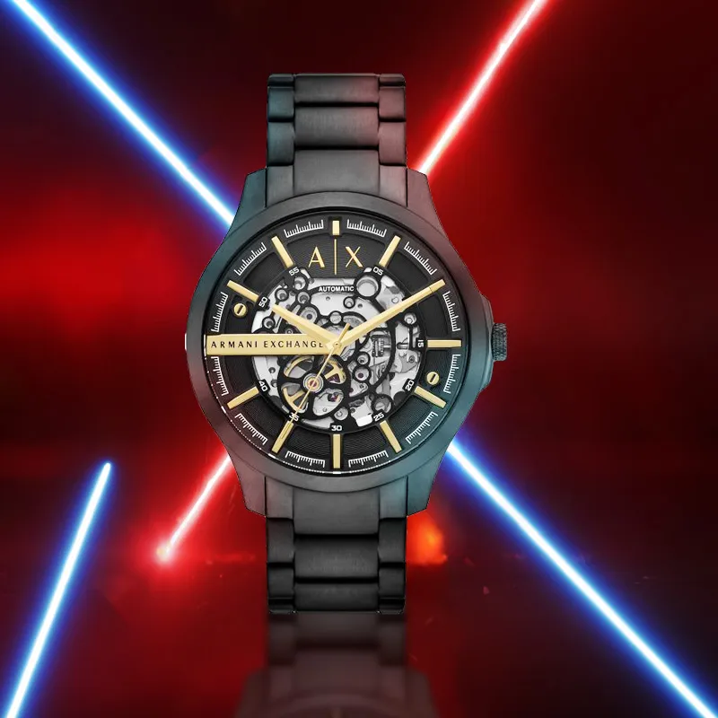 ARMANI EXCHANGEAE Darth Vader Wrist Watch Mechanical Movement Stainless Steel Strap Black Dial Men's Watches-3