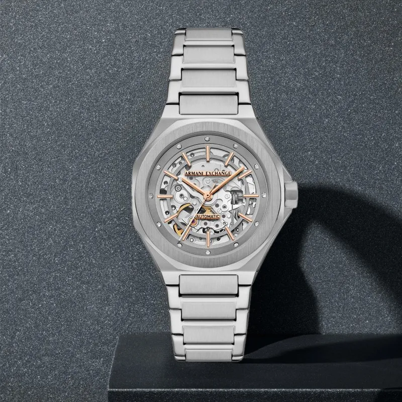 ARMANI EXCHANGEAE Armani Wrist Watch Mechanical Movement Stainless Steel Strap 36mm Silver Dial Women's Watch-6