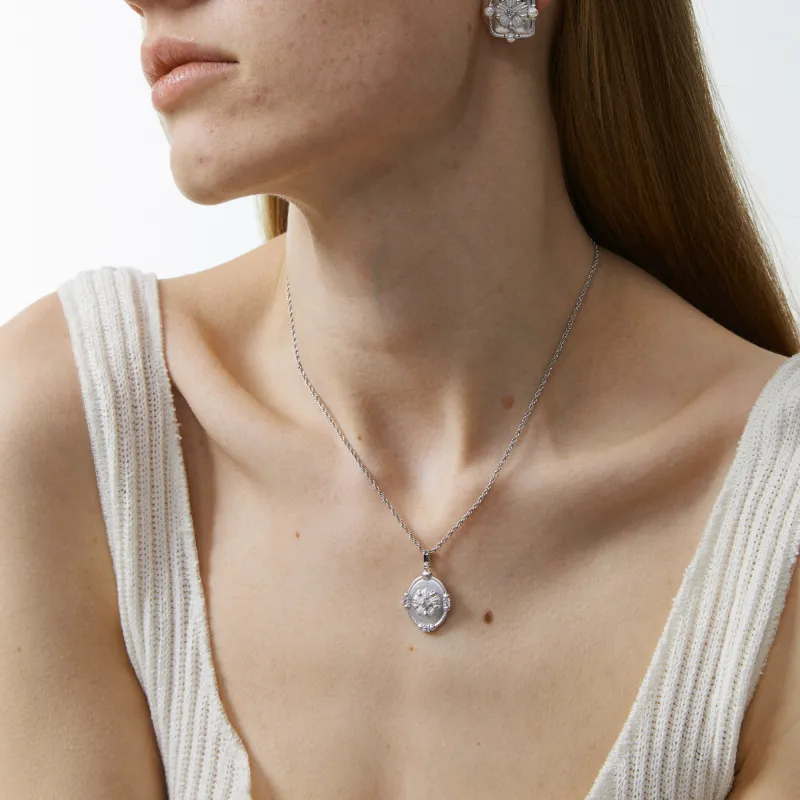 Mouhooland 925 Silver Plated White Gold Necklaces Unisex-3