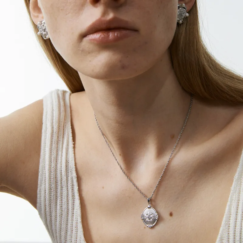Mouhooland 925 Silver Plated White Gold Necklaces Unisex-2