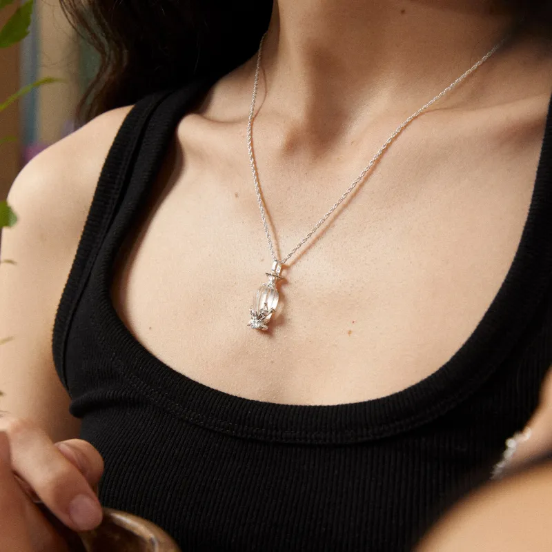 Mouhooland 925 Sterling Silver White Gold Plated Necklaces Unisex-1