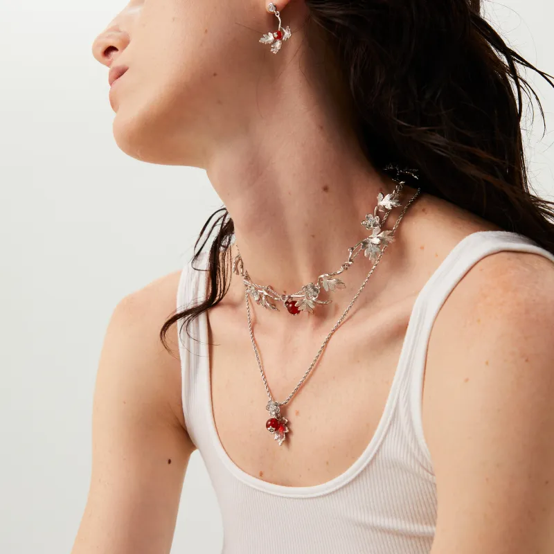 Mouhooland Red Agate Necklaces Unisex-4
