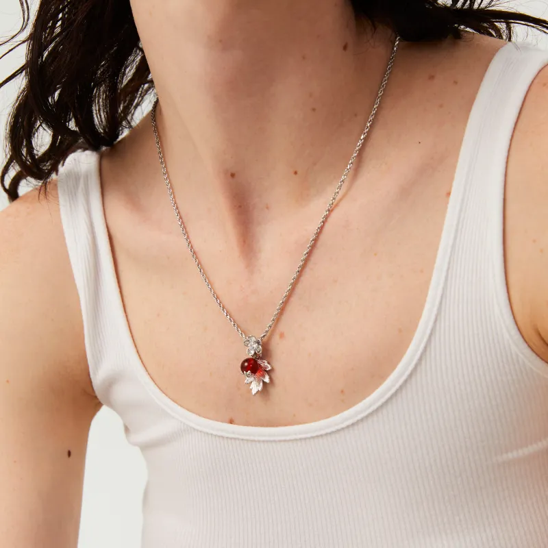 Mouhooland Red Agate Necklaces Unisex-3