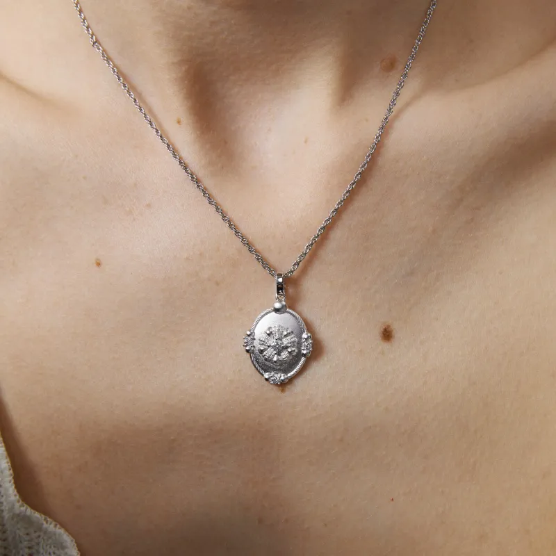 Mouhooland 925 Silver Plated White Gold Necklaces Unisex-1