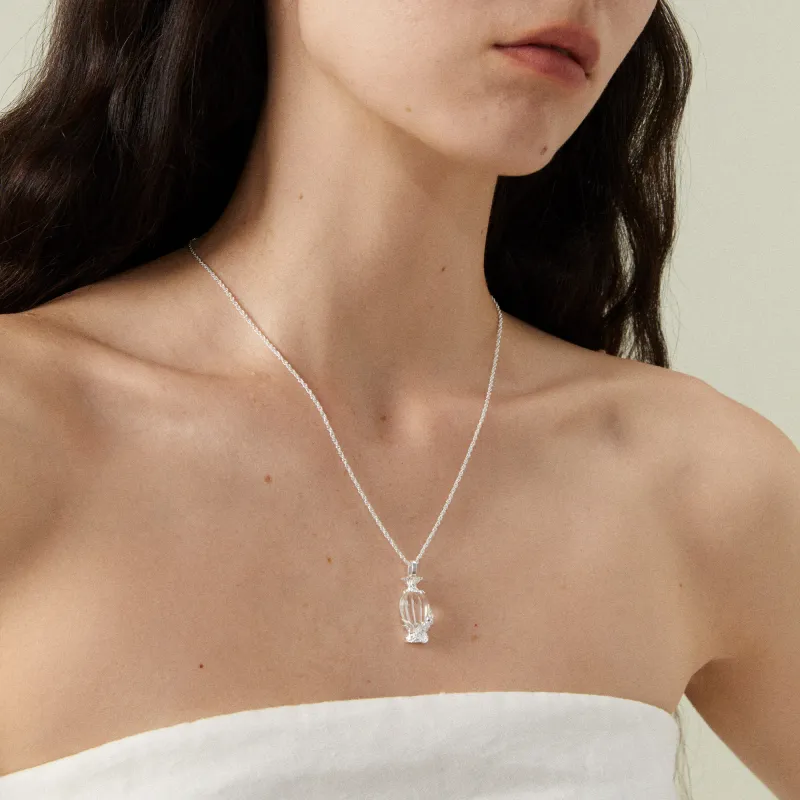 Mouhooland 925 Sterling Silver White Gold Plated Necklaces Unisex-4