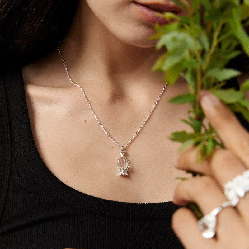Mouhooland 925 Sterling Silver White Gold Plated Necklaces Unisex-2