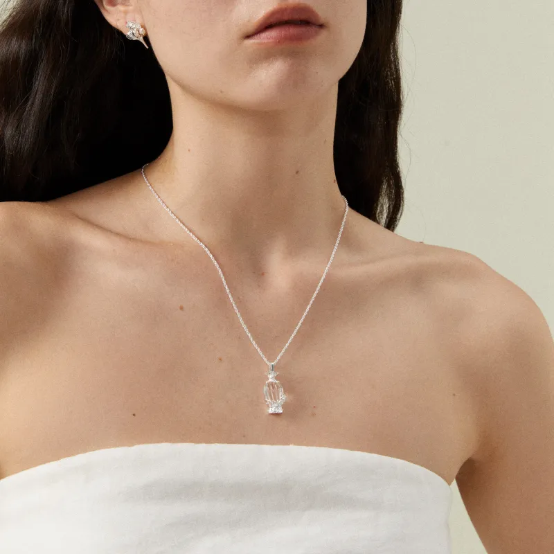 Mouhooland 925 Sterling Silver White Gold Plated Necklaces Unisex-5
