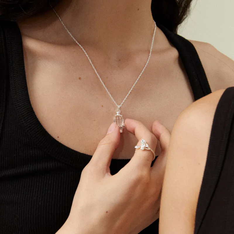 Mouhooland 925 Sterling Silver White Gold Plated Necklaces Unisex-6