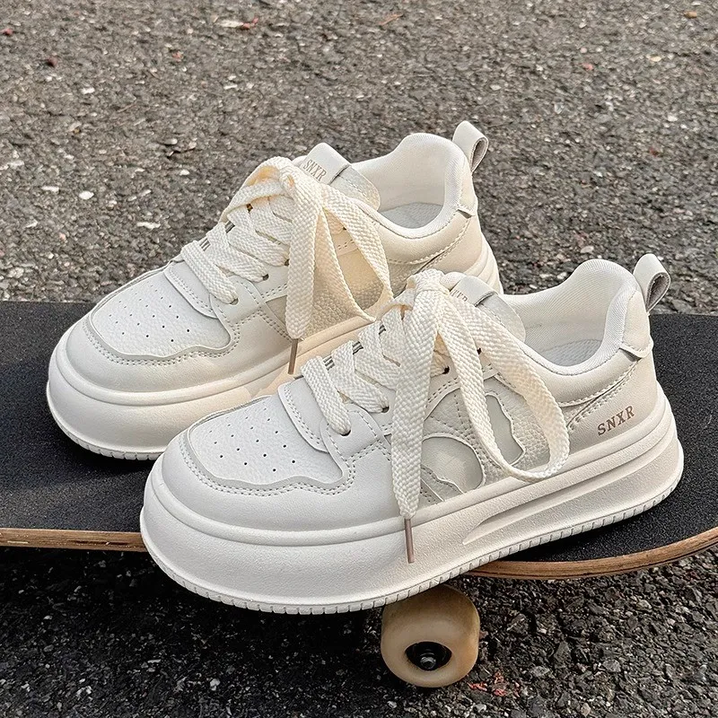 Luji Low Top Skateboard Shoes Women's Ecru-1